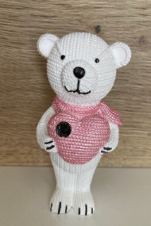 Pletený medvídek růžový 